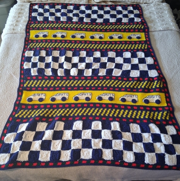 Handmade Other - Handmade Colorful Checkered Car Pattern Blanket Throw